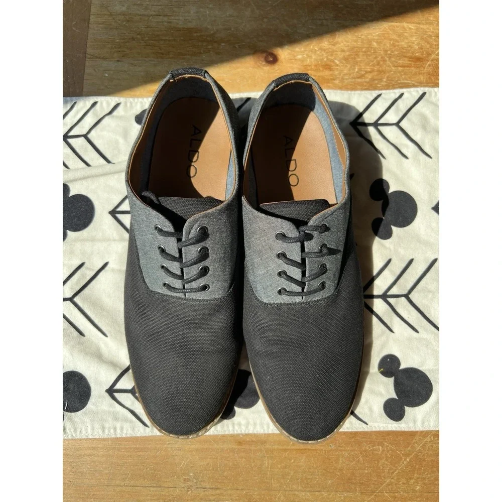 ALDO Men's Size 11 Black Leather Oxford Lace Up Casual Shoes Or Dress New No Box